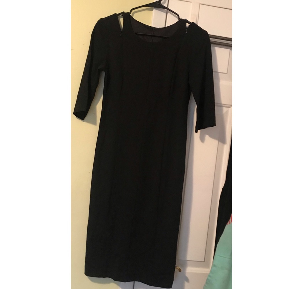 Black Shoulder Zip Dress
